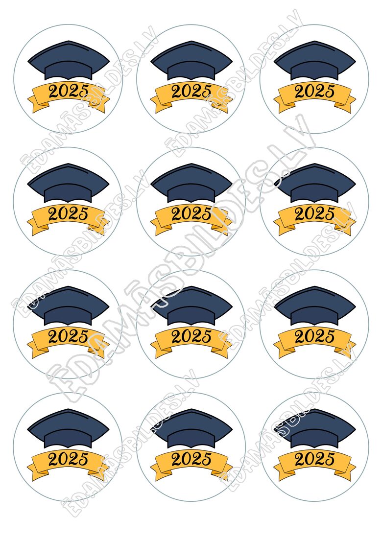 Cukura papīrs ar apdruku " Izlaidums", aplīši 6 cm